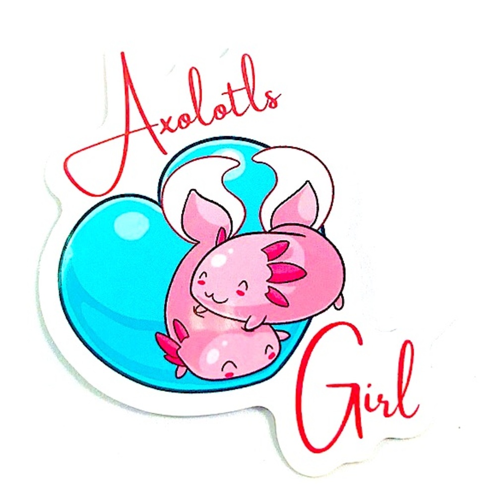 Axolotl Girl Crazy Trending WaterProof Single Decor Accent Sticker
